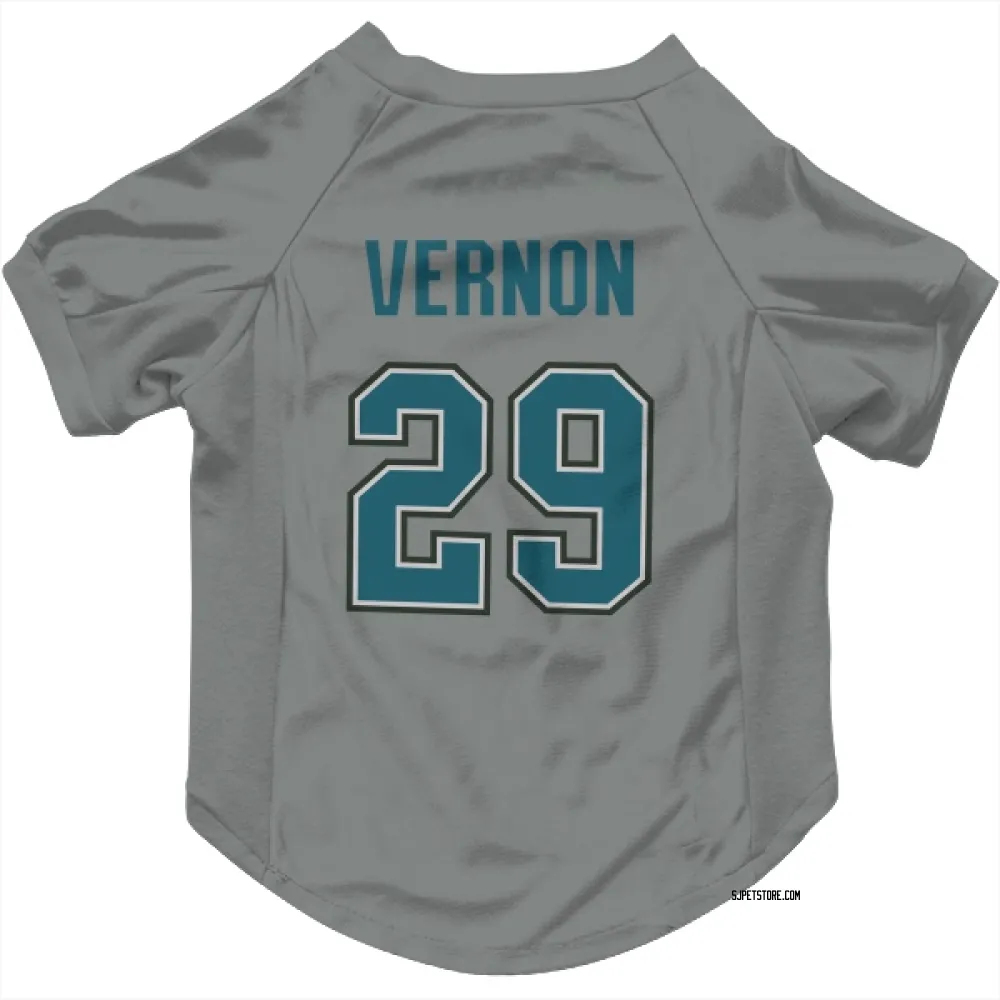 San Jose Sharks Mike Vernon Gray Pet Jersey for Dog & Cat