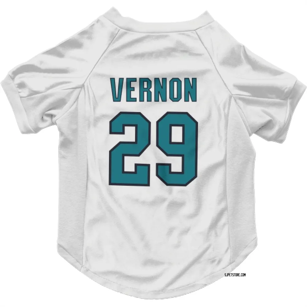 San Jose Sharks Mike Vernon White Pet Jersey for Dog & Cat