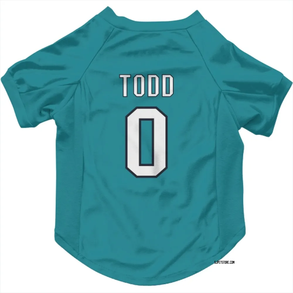 San Jose Sharks Nathan Todd Teal Pet Jersey for Dog & Cat