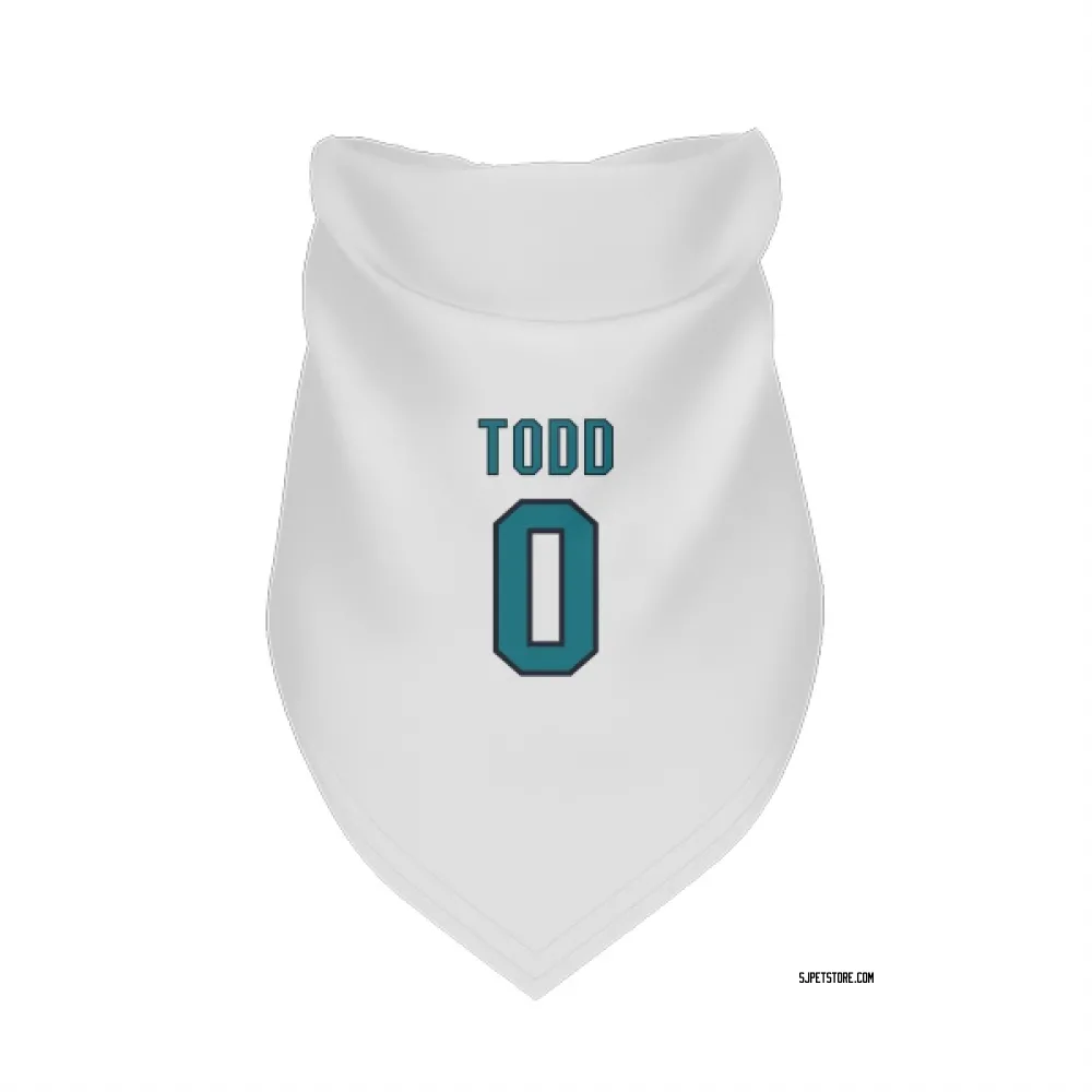 San Jose Sharks Nathan Todd White Pet Bandana for Dog & Cat