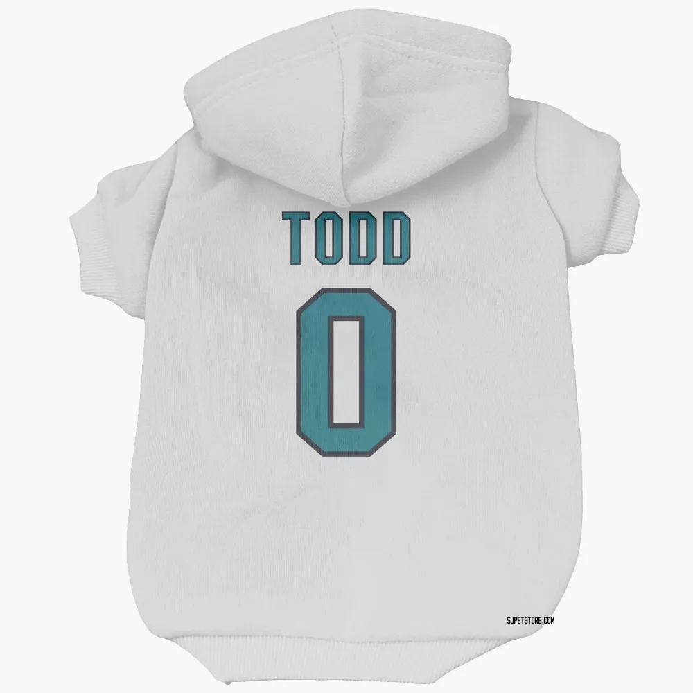 San Jose Sharks Nathan Todd White Pet Hoodie for Dog & Cat