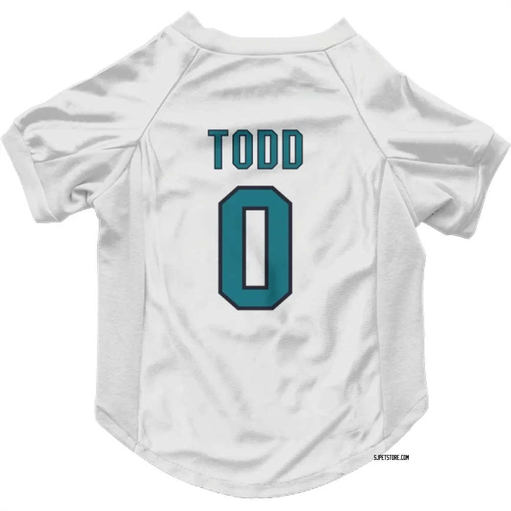 San Jose Sharks Nathan Todd White Pet Jersey for Dog & Cat