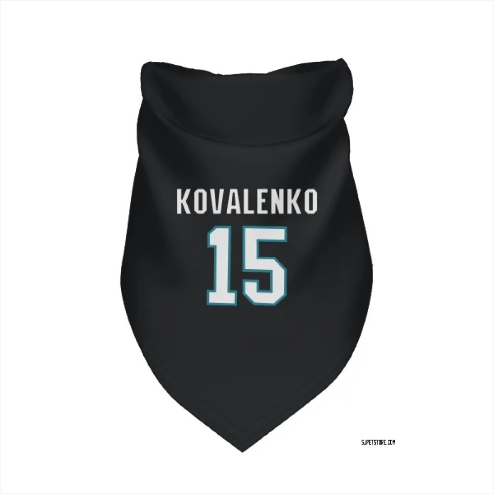 San Jose Sharks Nikolai Kovalenko Black Pet Bandana for Dog & Cat