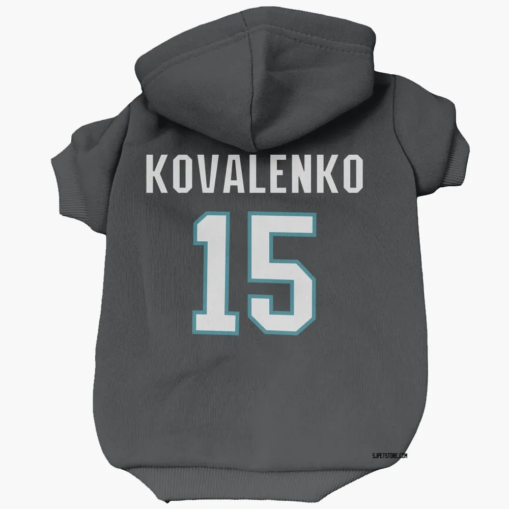 San Jose Sharks Nikolai Kovalenko Black Pet Hoodie for Dog & Cat