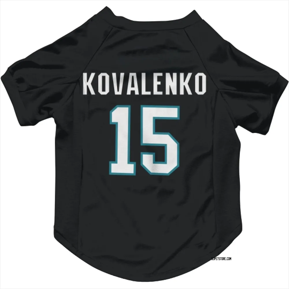 San Jose Sharks Nikolai Kovalenko Black Pet Jersey for Dog & Cat