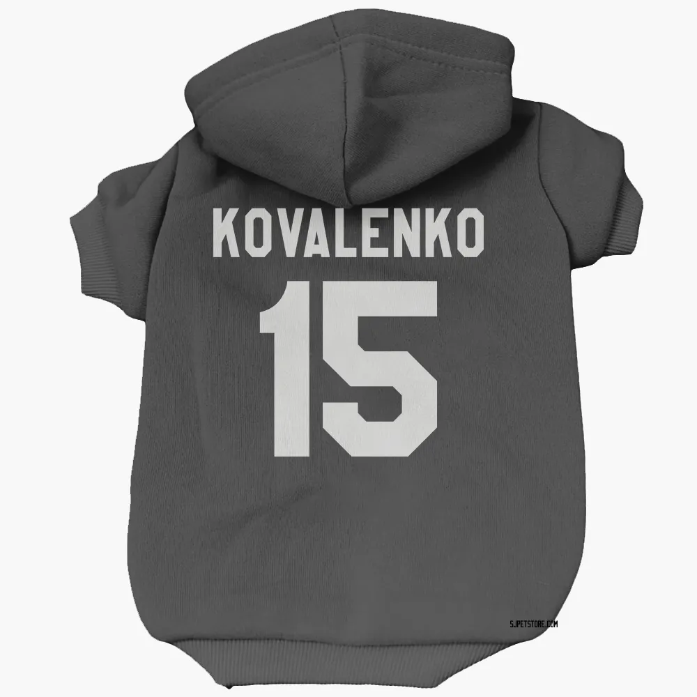 San Jose Sharks Nikolai Kovalenko Black White Pet Hoodie for Dog & Cat