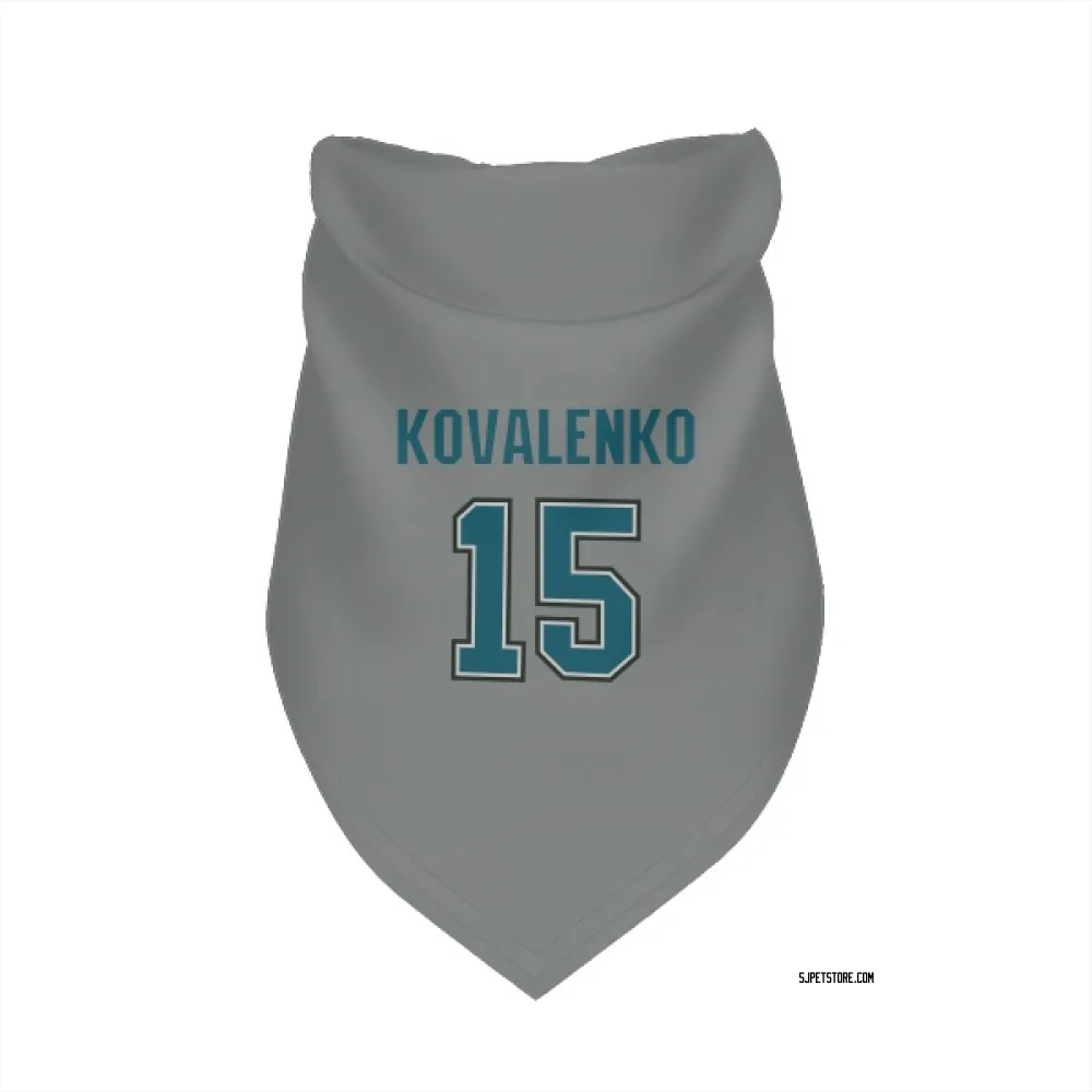 San Jose Sharks Nikolai Kovalenko Gray Pet Bandana for Dog & Cat