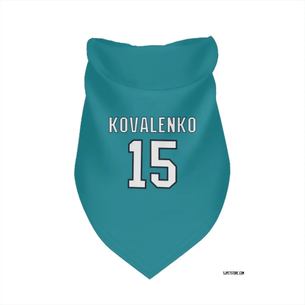 San Jose Sharks Nikolai Kovalenko Teal Pet Bandana for Dog & Cat