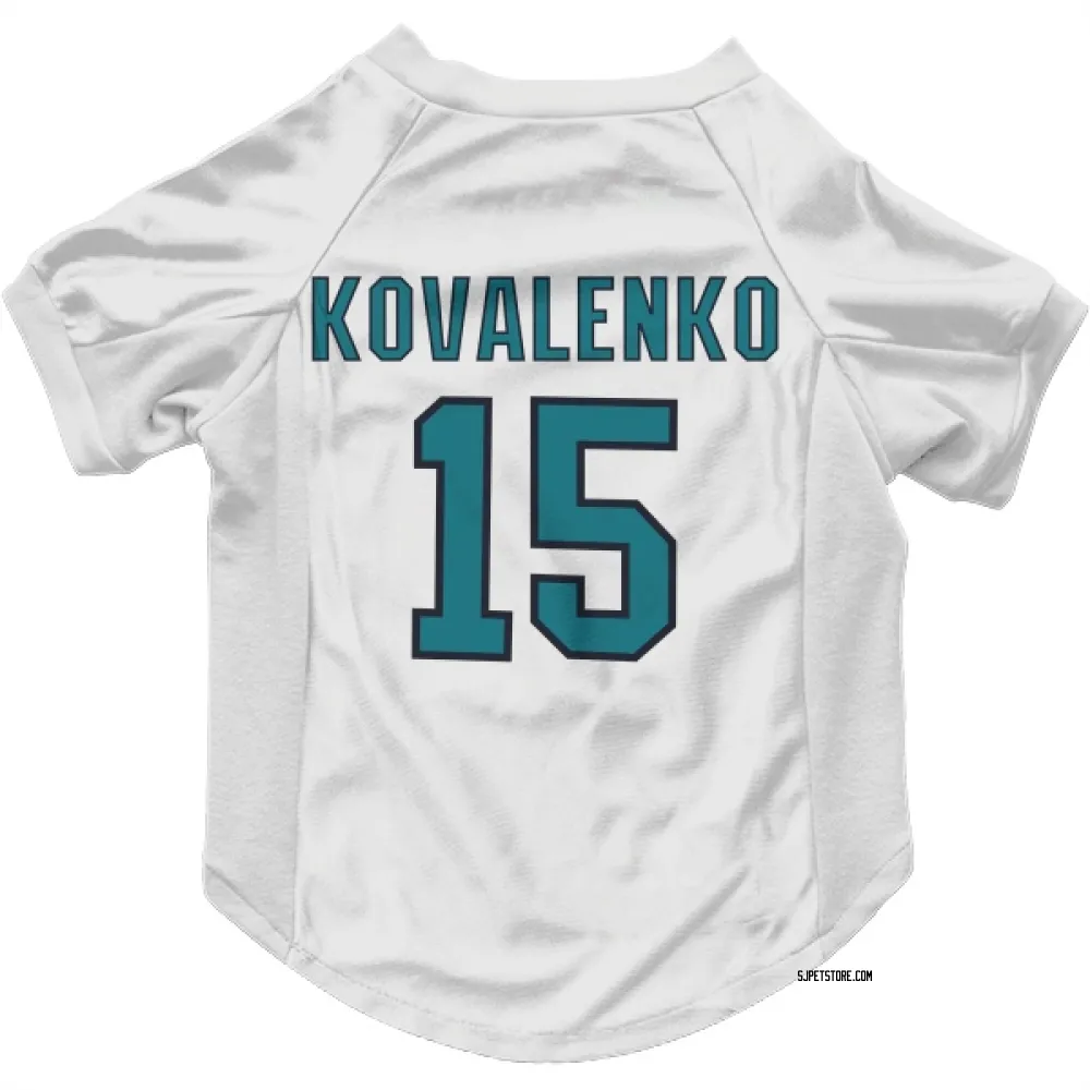 San Jose Sharks Nikolai Kovalenko White Pet Jersey for Dog & Cat