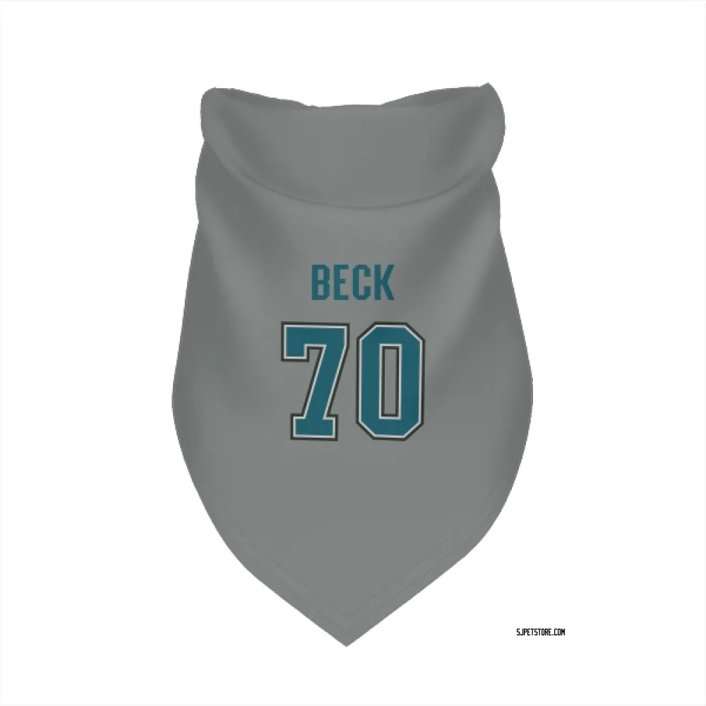 San Jose Sharks Noah Beck Gray Pet Bandana for Dog & Cat