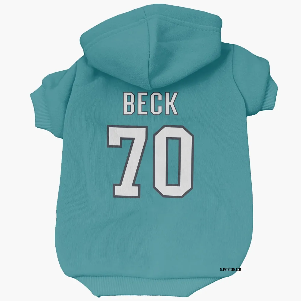 San Jose Sharks Noah Beck Teal Pet Hoodie for Dog & Cat