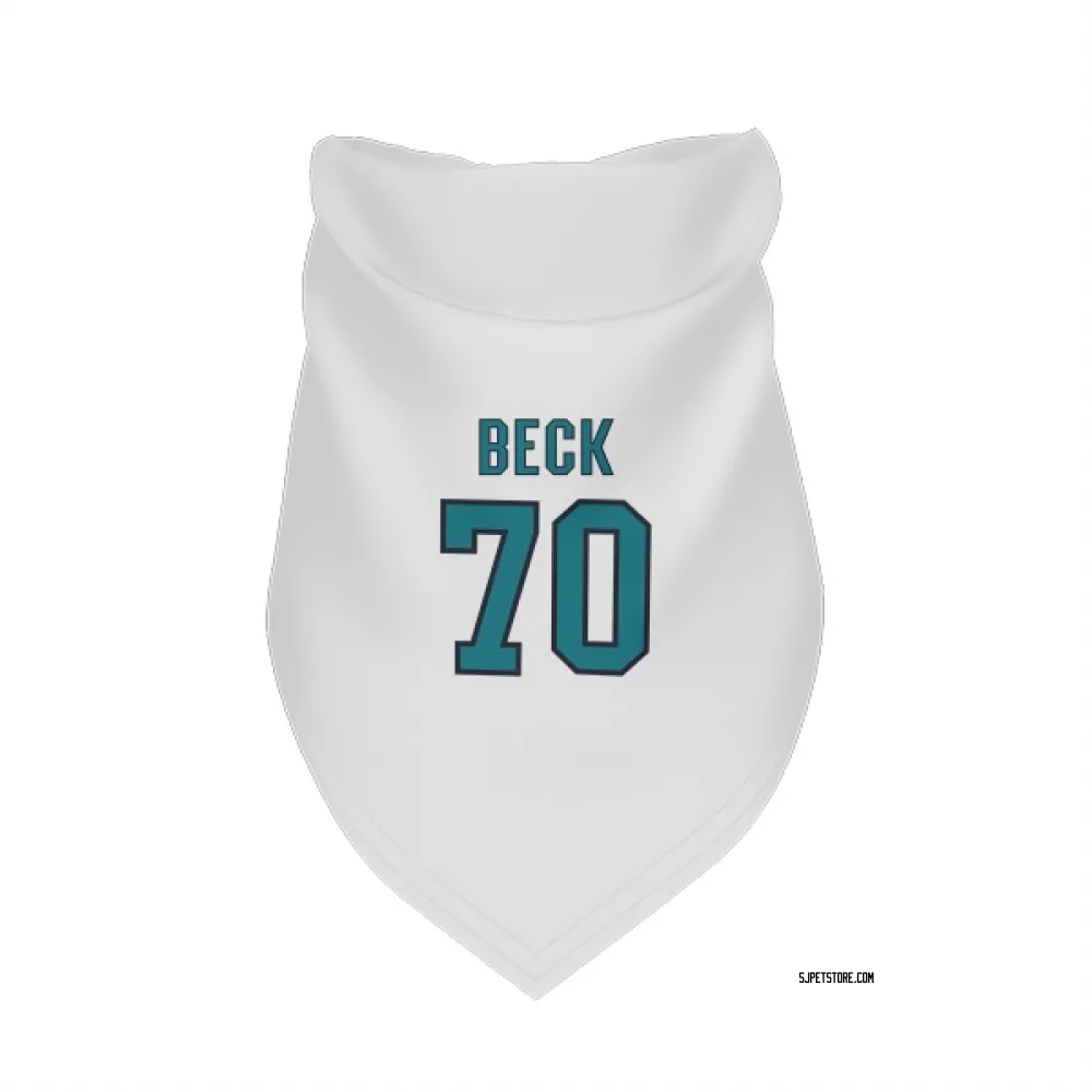 San Jose Sharks Noah Beck White Pet Bandana for Dog & Cat
