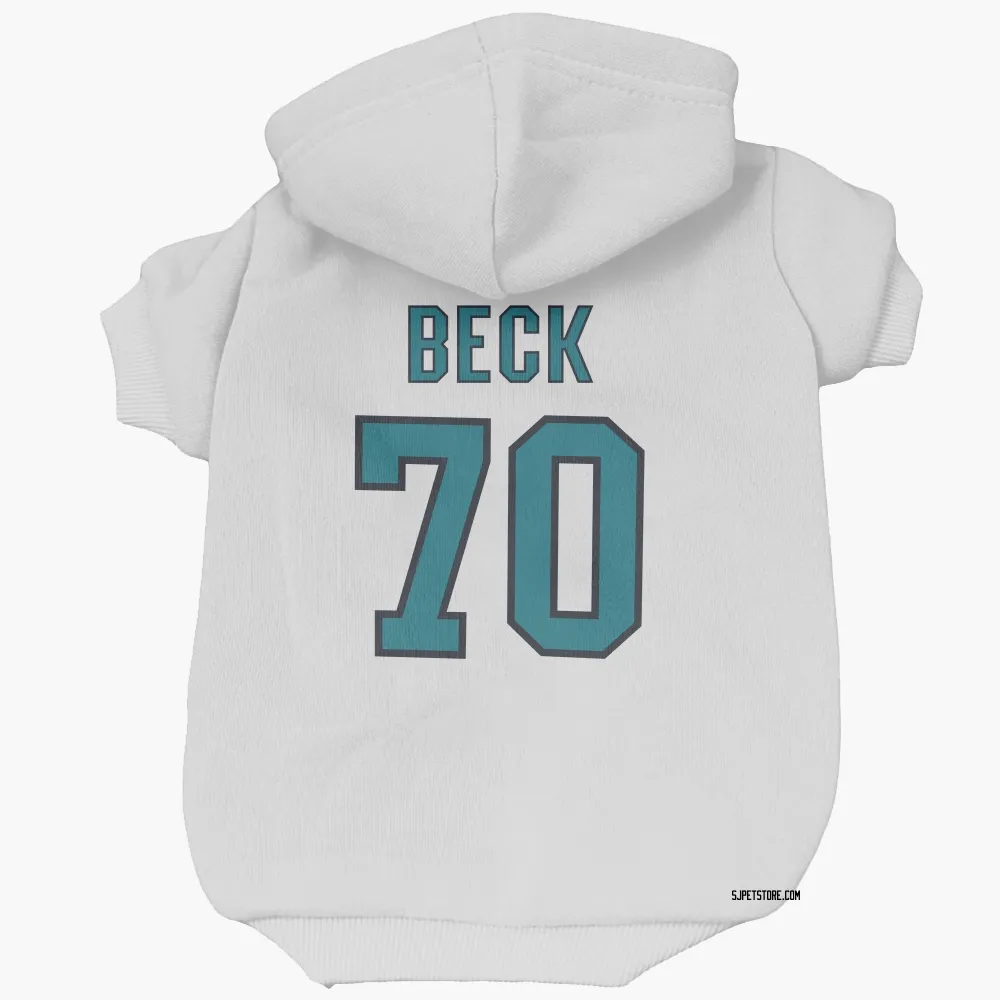 San Jose Sharks Noah Beck White Pet Hoodie for Dog & Cat