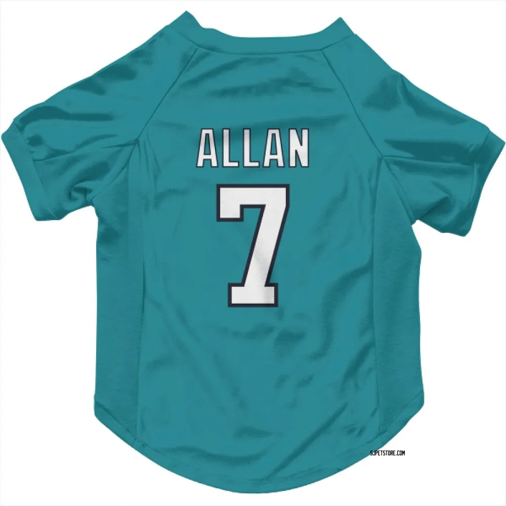 San Jose Sharks Nolan Allan Teal Pet Jersey for Dog & Cat
