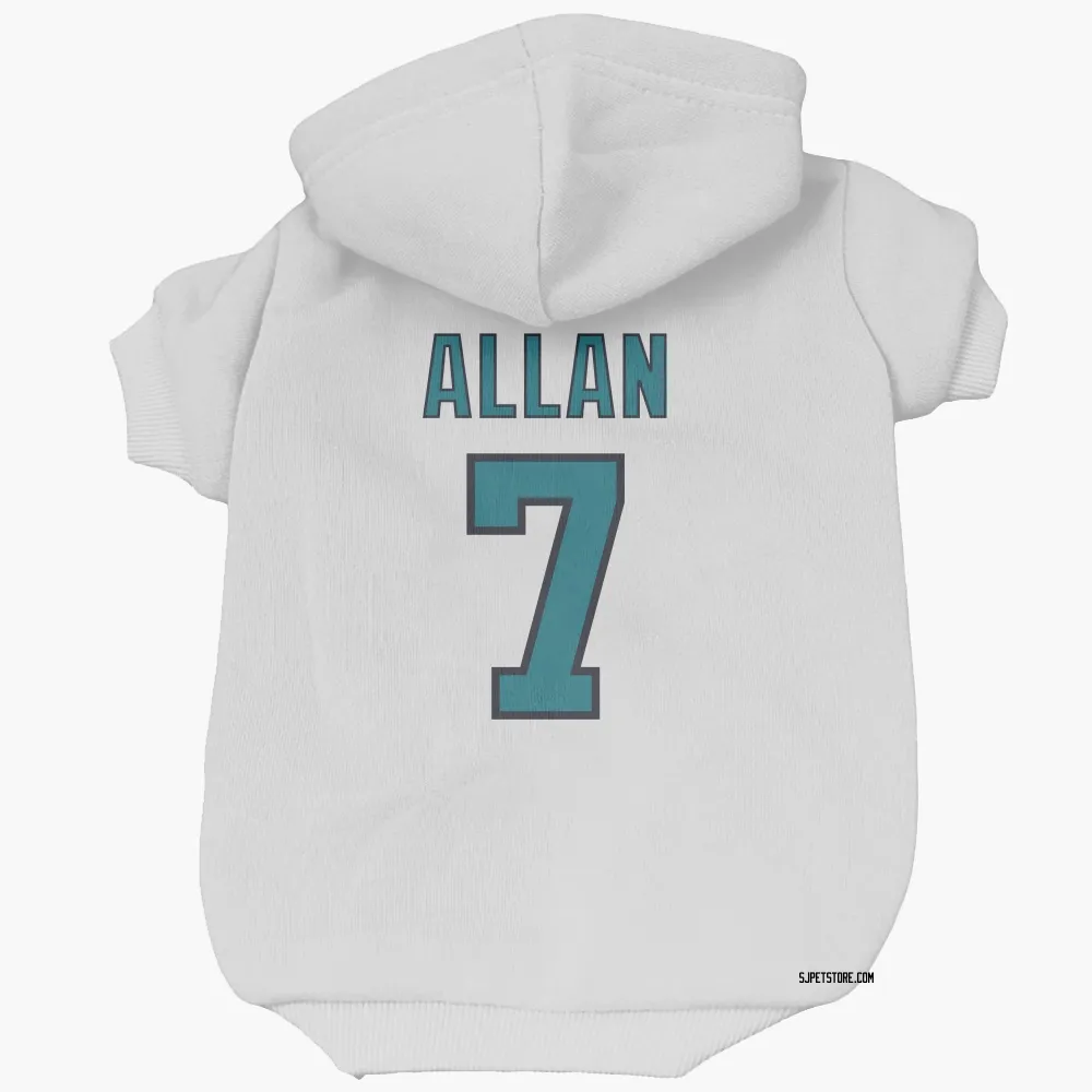 San Jose Sharks Nolan Allan White Pet Hoodie for Dog & Cat