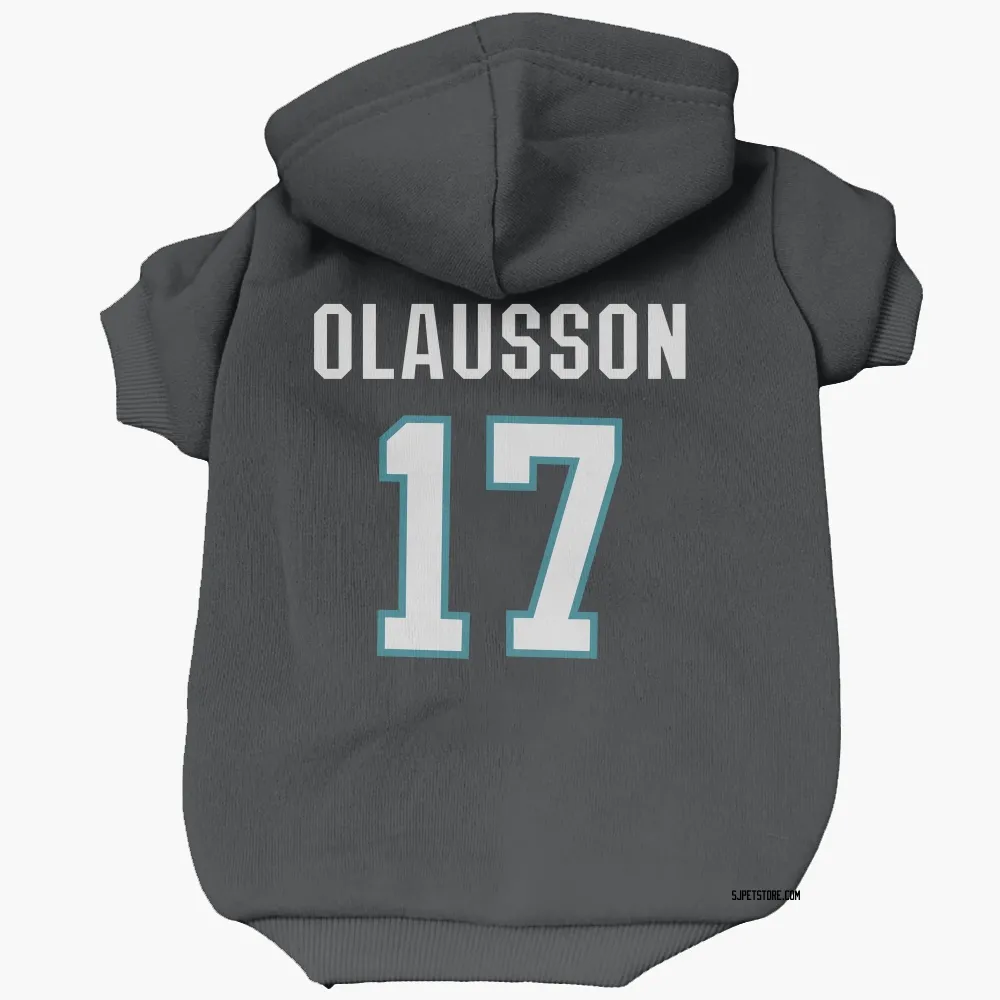 San Jose Sharks Oskar Olausson Black Pet Hoodie for Dog & Cat