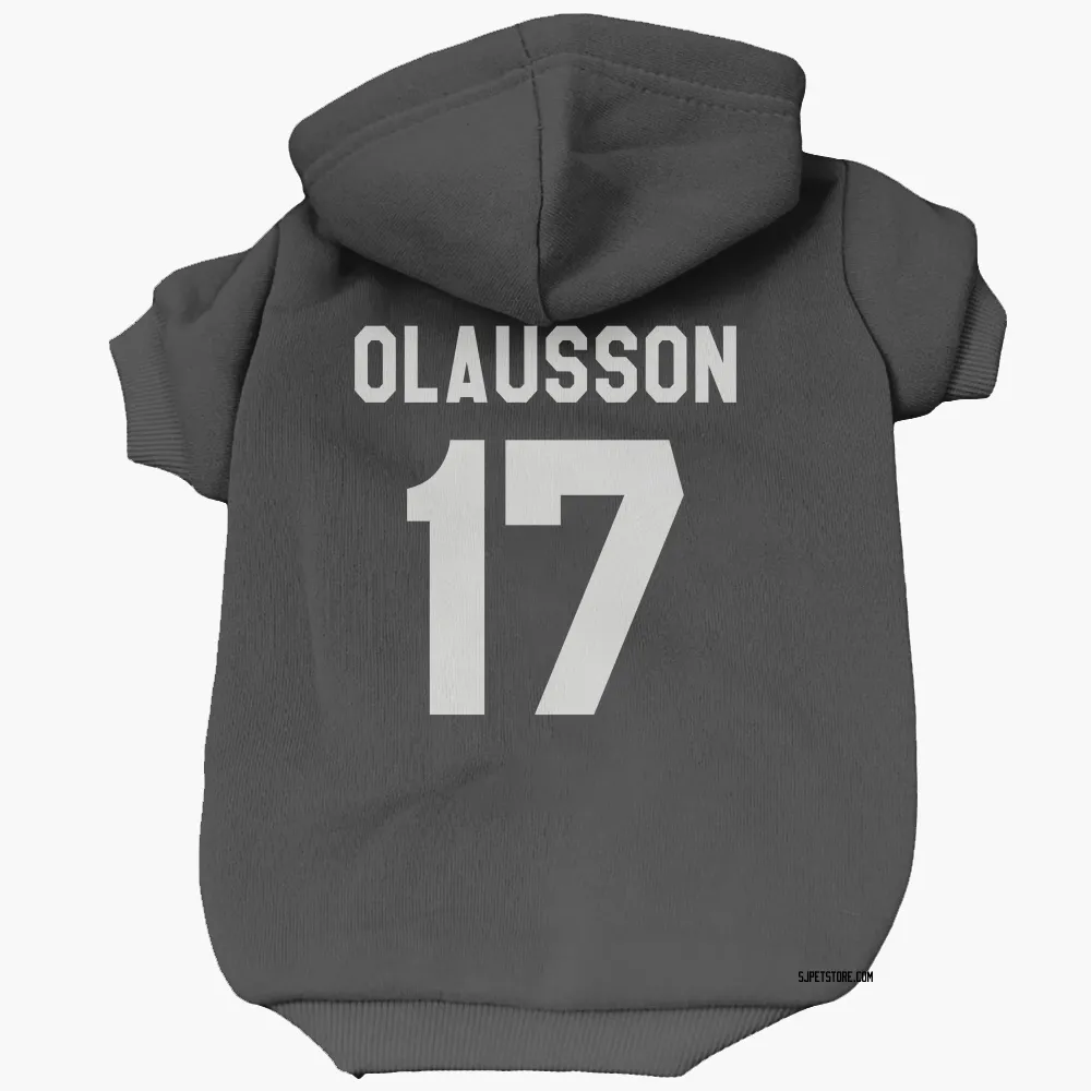 San Jose Sharks Oskar Olausson Black White Pet Hoodie for Dog & Cat