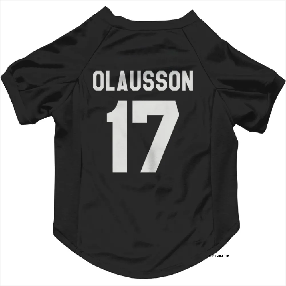 San Jose Sharks Oskar Olausson Black White Pet Jersey for Dog & Cat