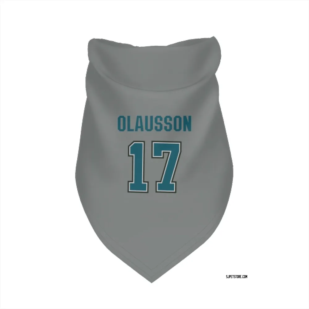 San Jose Sharks Oskar Olausson Gray Pet Bandana for Dog & Cat