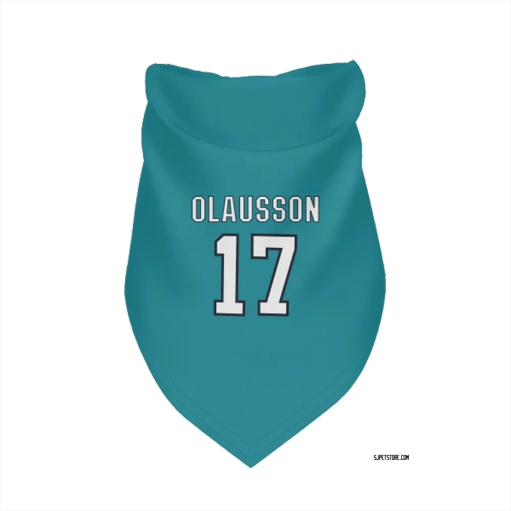 San Jose Sharks Oskar Olausson Teal Pet Bandana for Dog & Cat