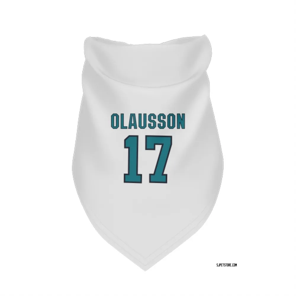 San Jose Sharks Oskar Olausson White Pet Bandana for Dog & Cat