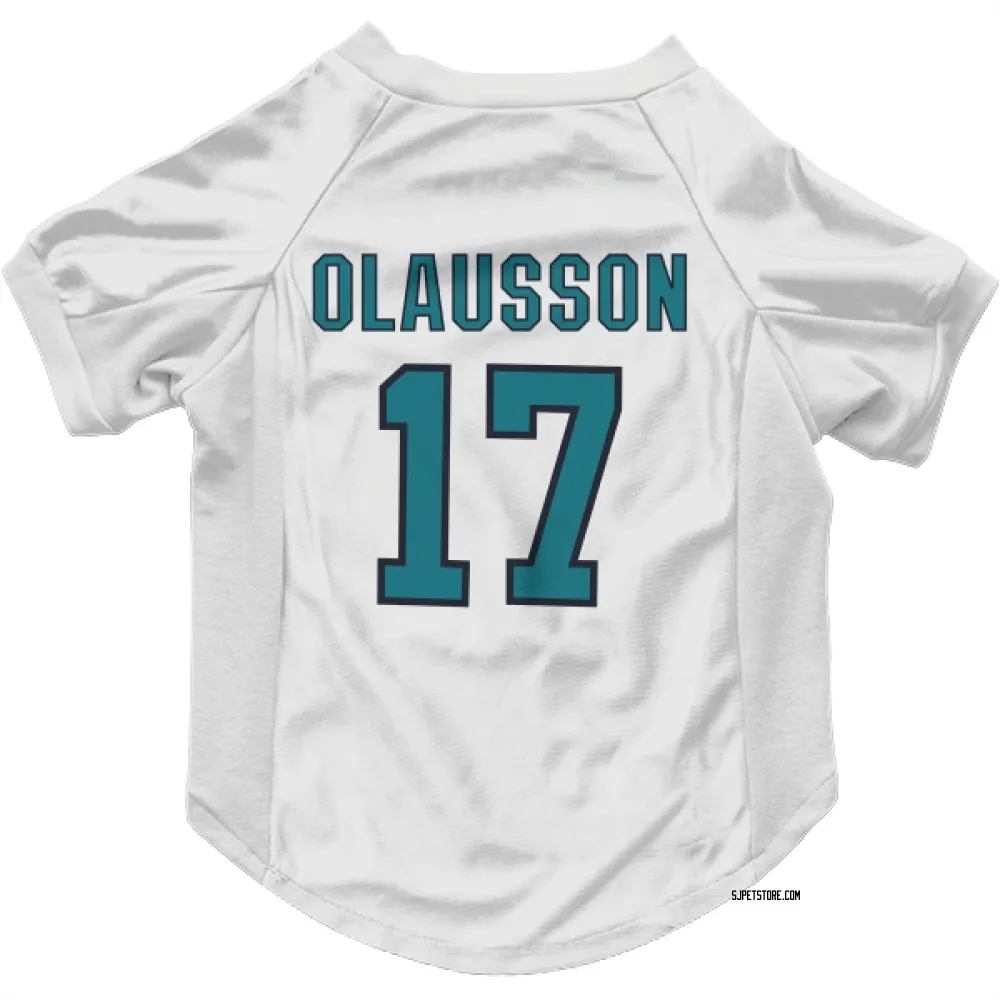 San Jose Sharks Oskar Olausson White Pet Jersey for Dog & Cat