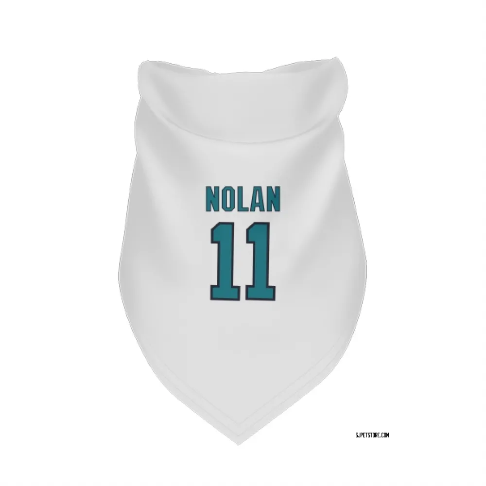 San Jose Sharks Owen Nolan White Pet Bandana for Dog & Cat