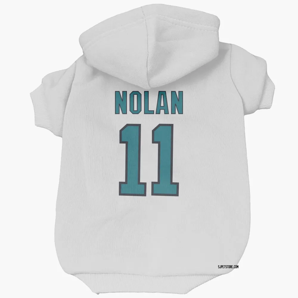 San Jose Sharks Owen Nolan White Pet Hoodie for Dog & Cat