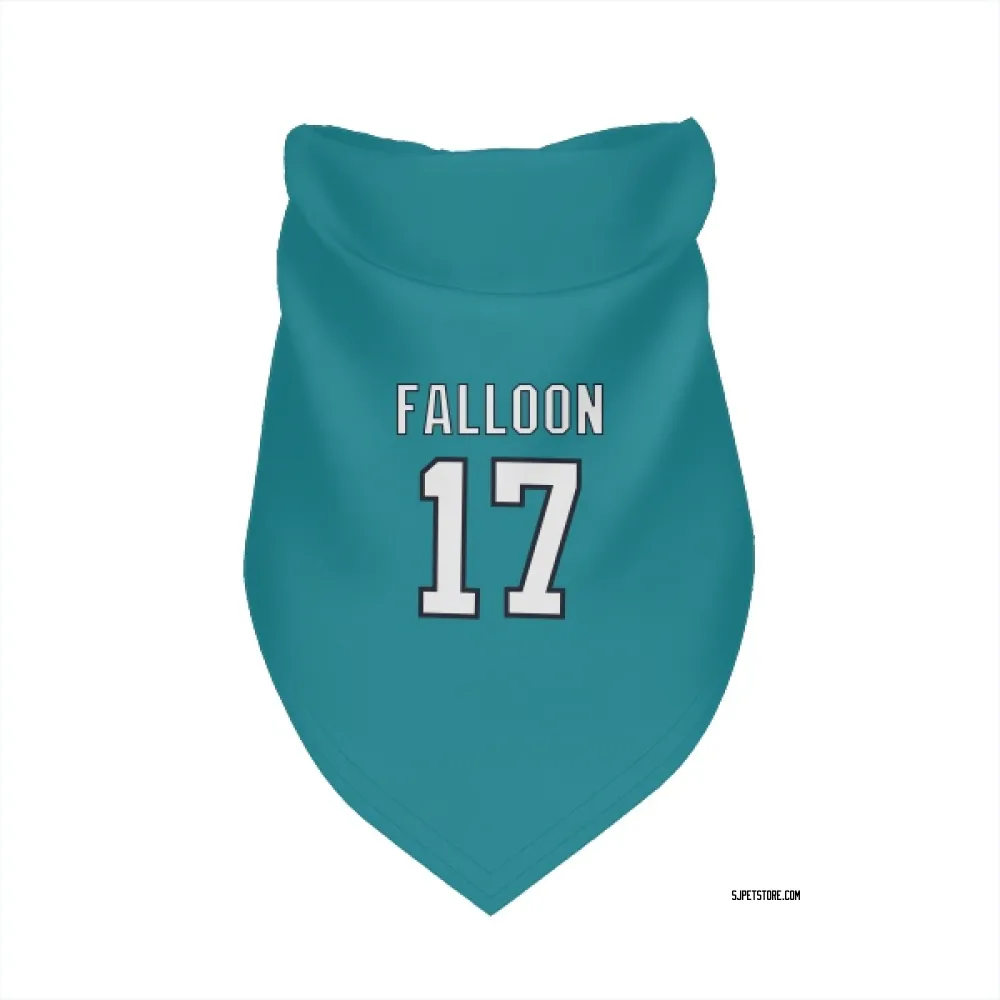 San Jose Sharks Pat Falloon Teal Pet Bandana for Dog & Cat
