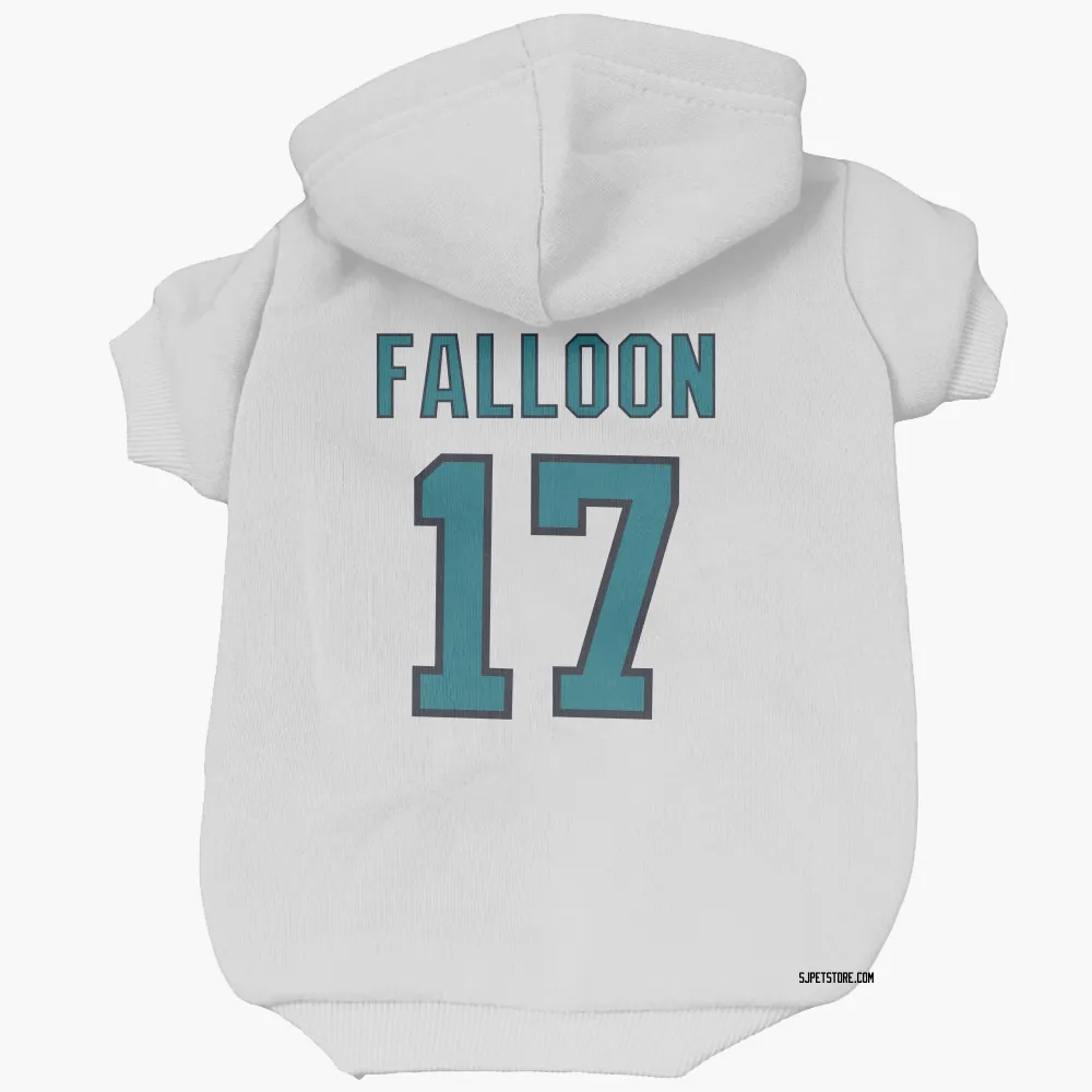 San Jose Sharks Pat Falloon White Pet Hoodie for Dog & Cat