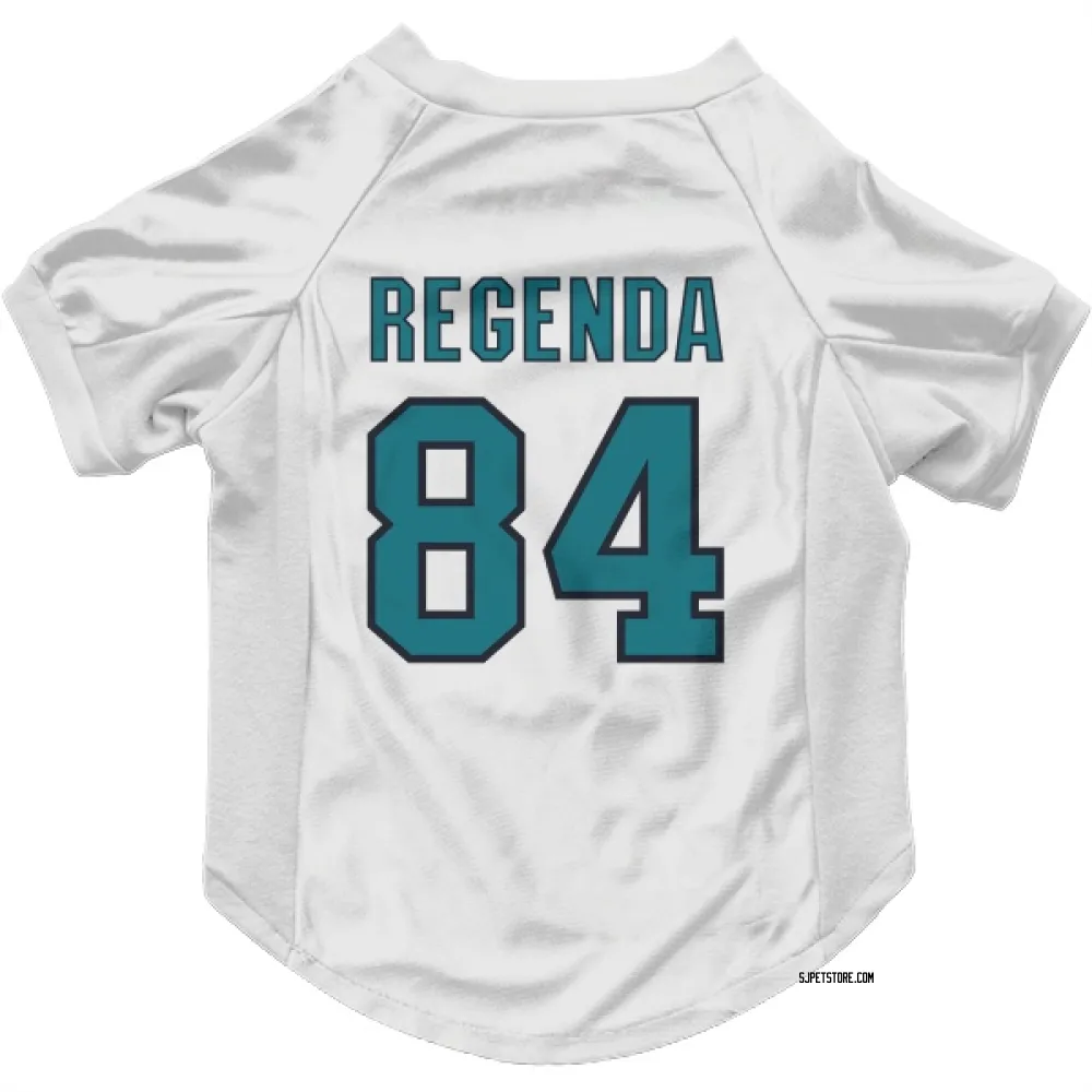 San Jose Sharks Pavol Regenda White Pet Jersey for Dog & Cat