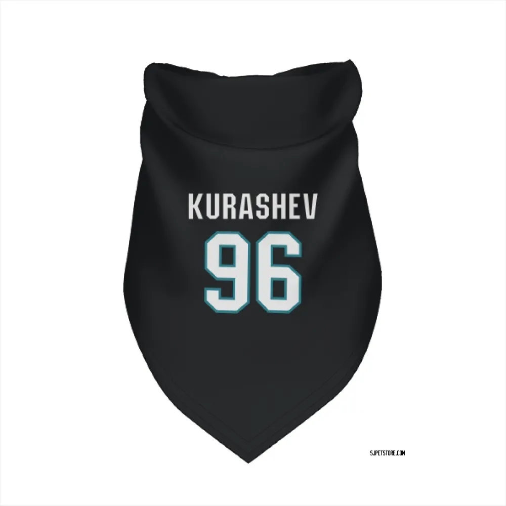 San Jose Sharks Philipp Kurashev Black Pet Bandana for Dog & Cat