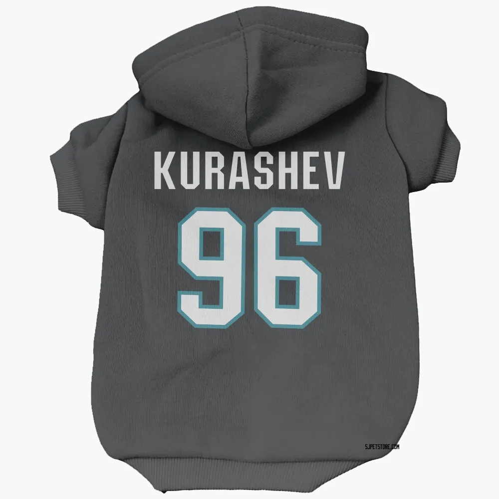 San Jose Sharks Philipp Kurashev Black Pet Hoodie for Dog & Cat