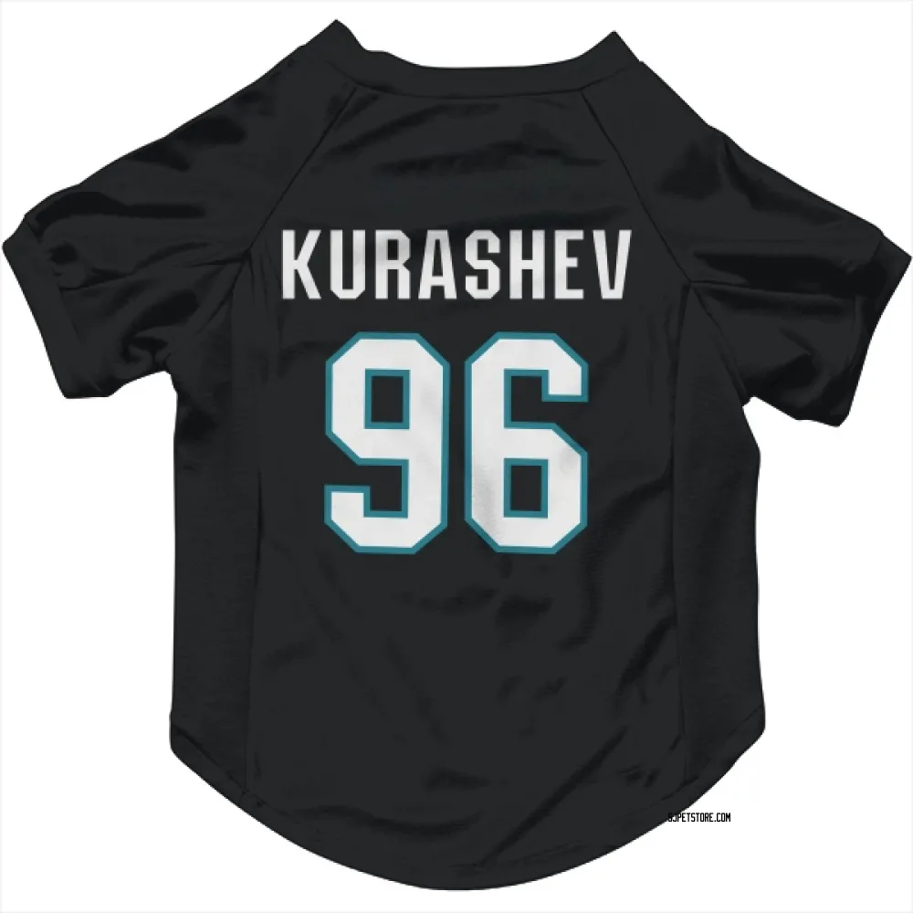 San Jose Sharks Philipp Kurashev Black Pet Jersey for Dog & Cat