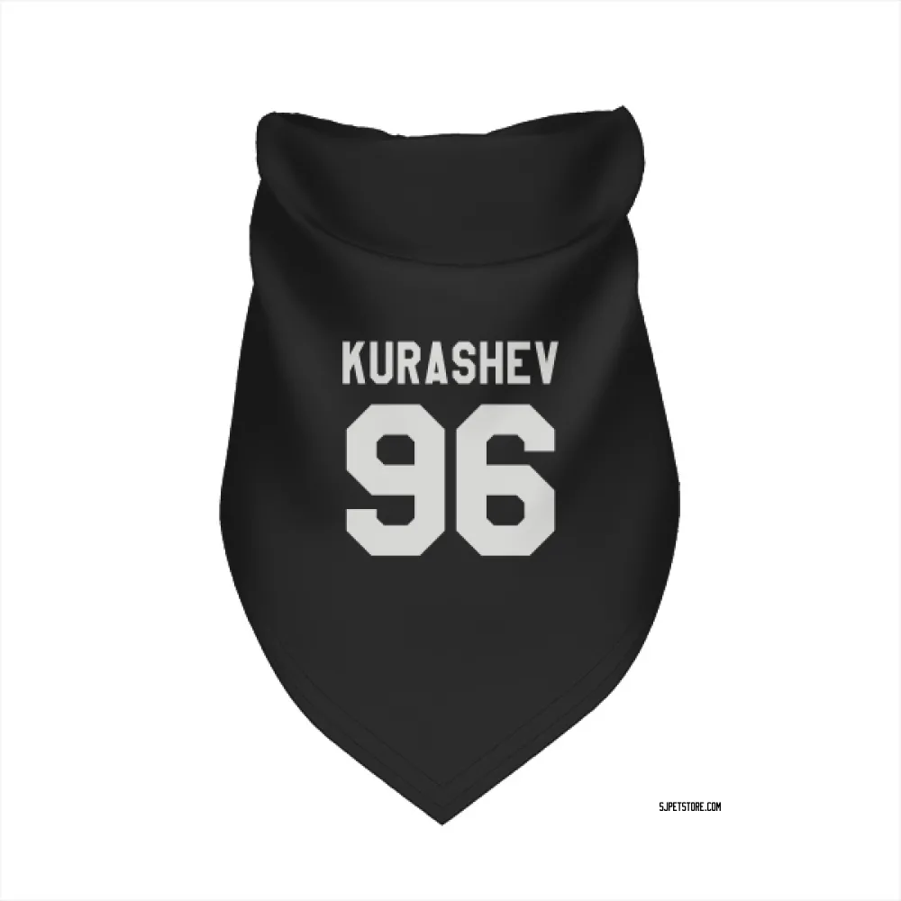 San Jose Sharks Philipp Kurashev Black White Pet Bandana for Dog & Cat