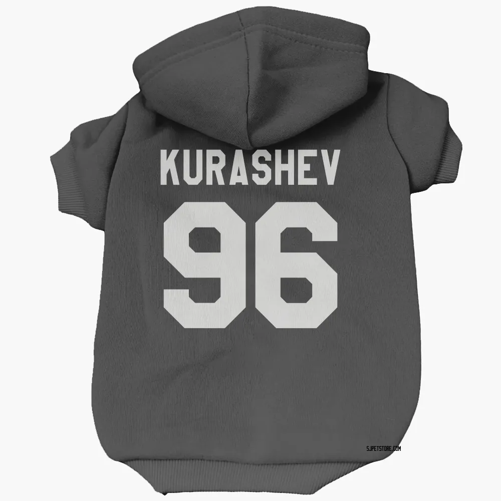 San Jose Sharks Philipp Kurashev Black White Pet Hoodie for Dog & Cat