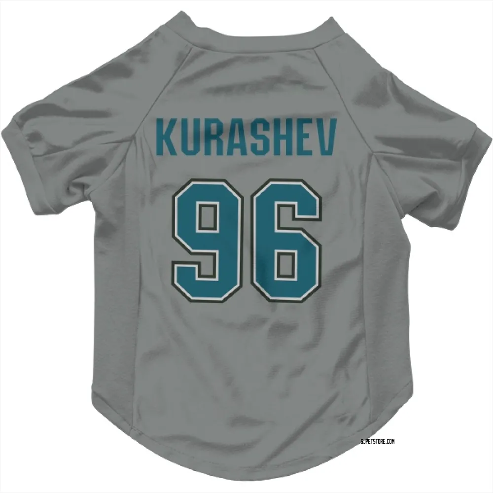San Jose Sharks Philipp Kurashev Gray Pet Jersey for Dog & Cat