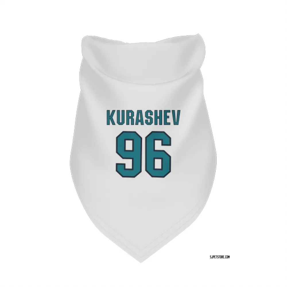 San Jose Sharks Philipp Kurashev White Pet Bandana for Dog & Cat