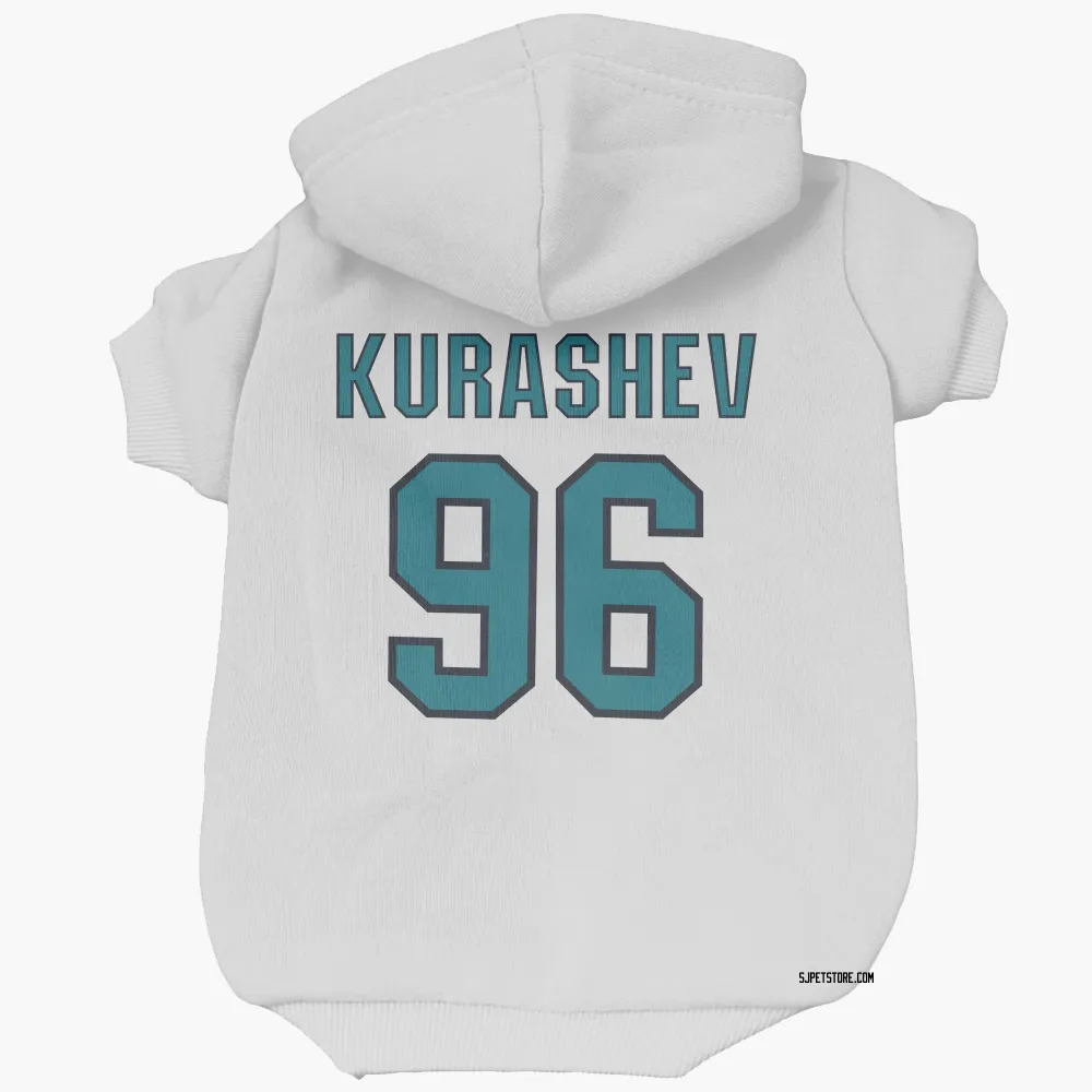 San Jose Sharks Philipp Kurashev White Pet Hoodie for Dog & Cat