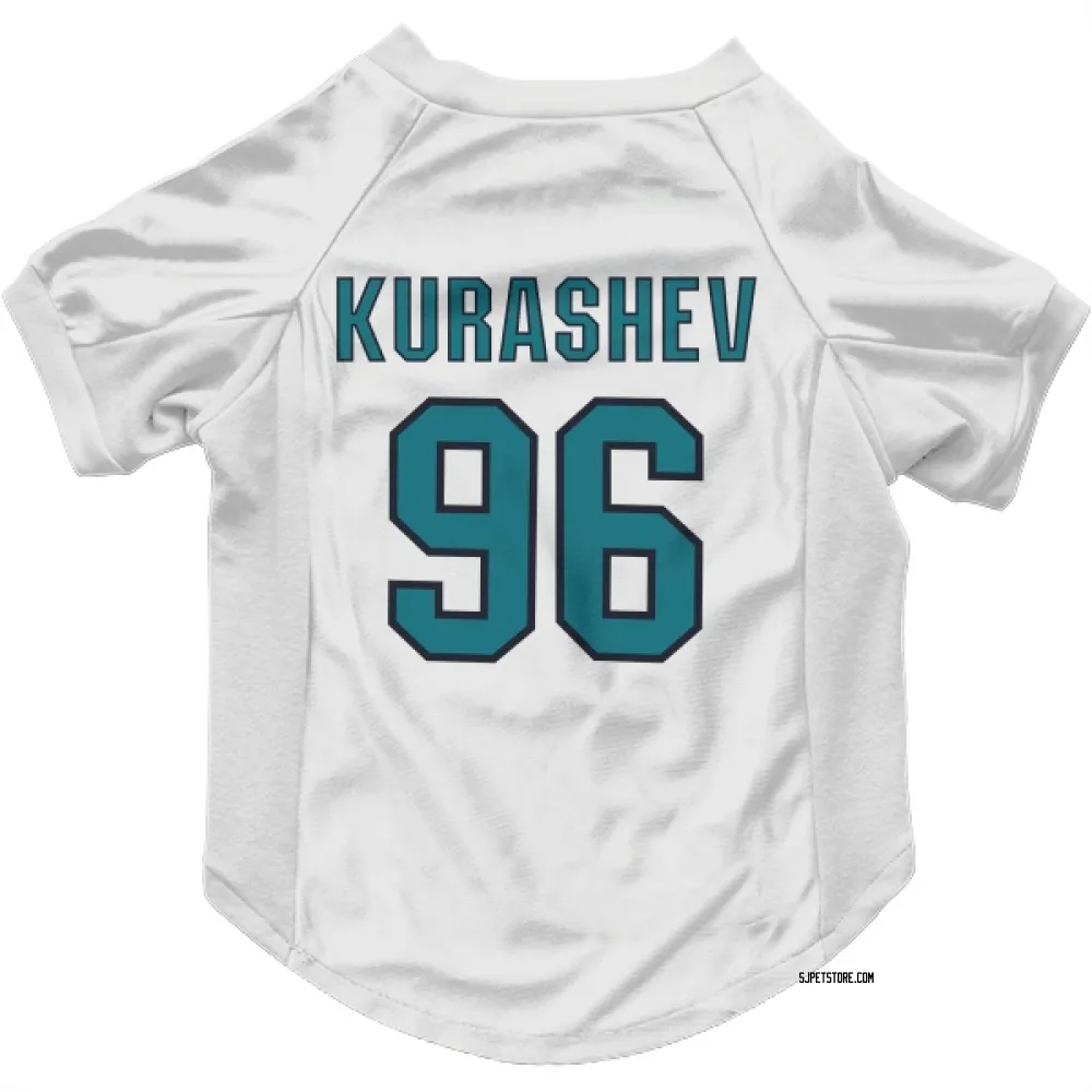 San Jose Sharks Philipp Kurashev White Pet Jersey for Dog & Cat