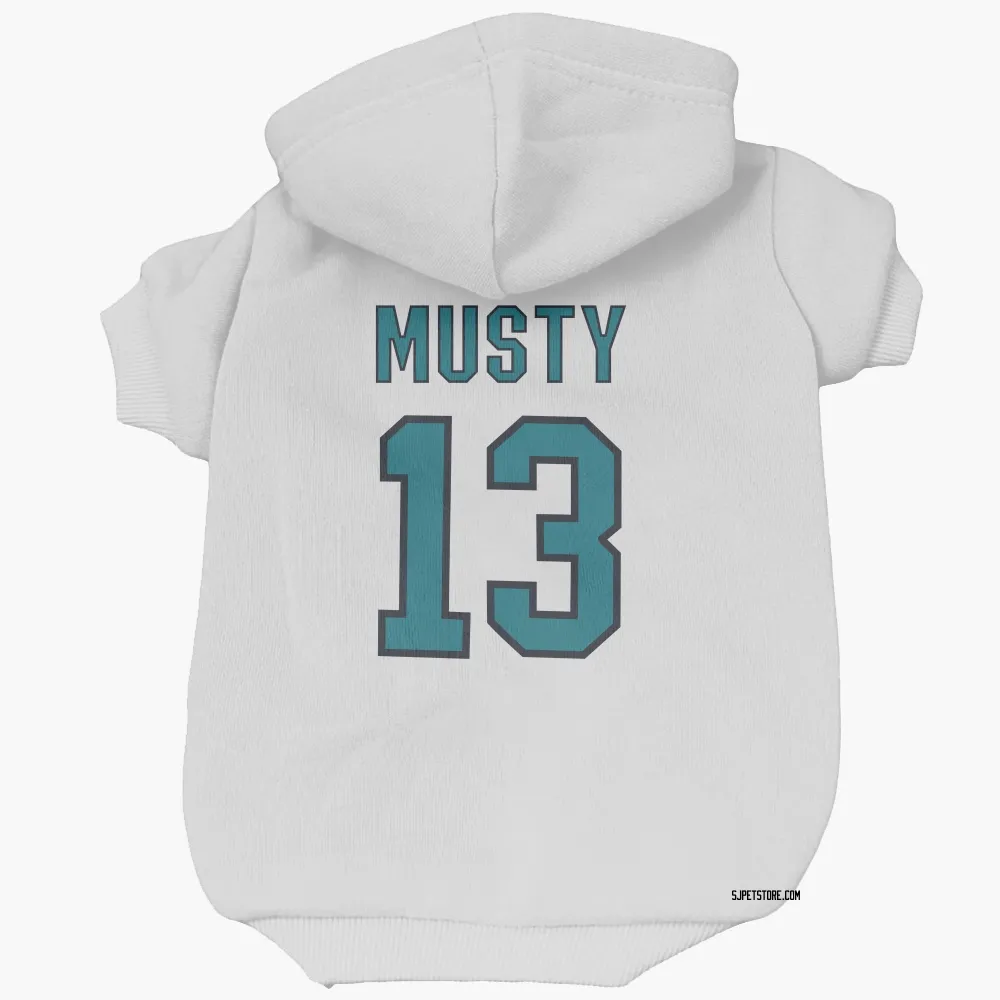 San Jose Sharks Quentin Musty White Pet Hoodie for Dog & Cat