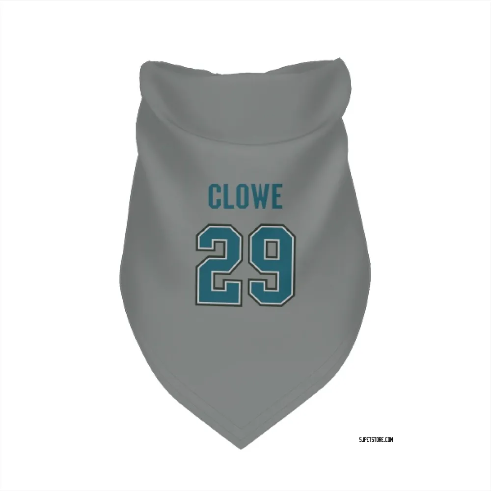 San Jose Sharks Ryane Clowe Gray Pet Bandana for Dog & Cat
