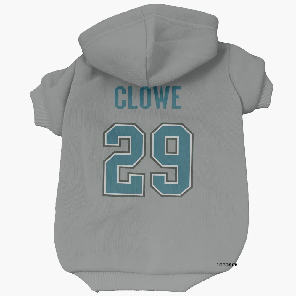 San Jose Sharks Ryane Clowe Gray Pet Hoodie for Dog & Cat