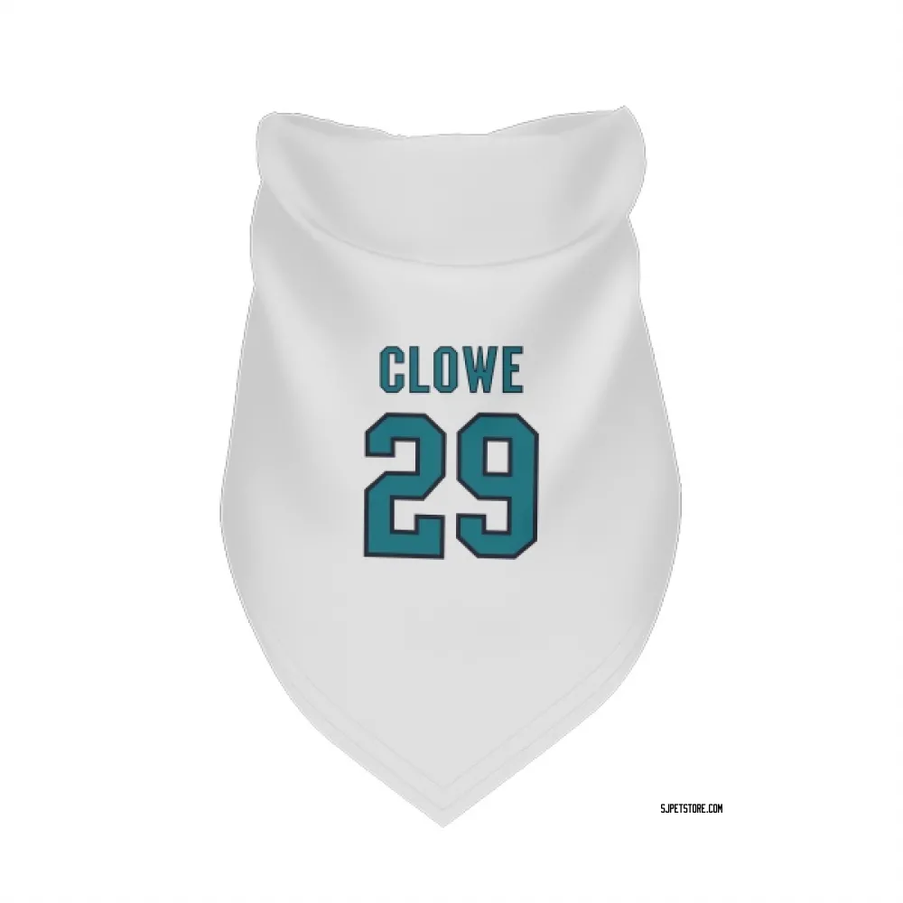 San Jose Sharks Ryane Clowe White Pet Bandana for Dog & Cat