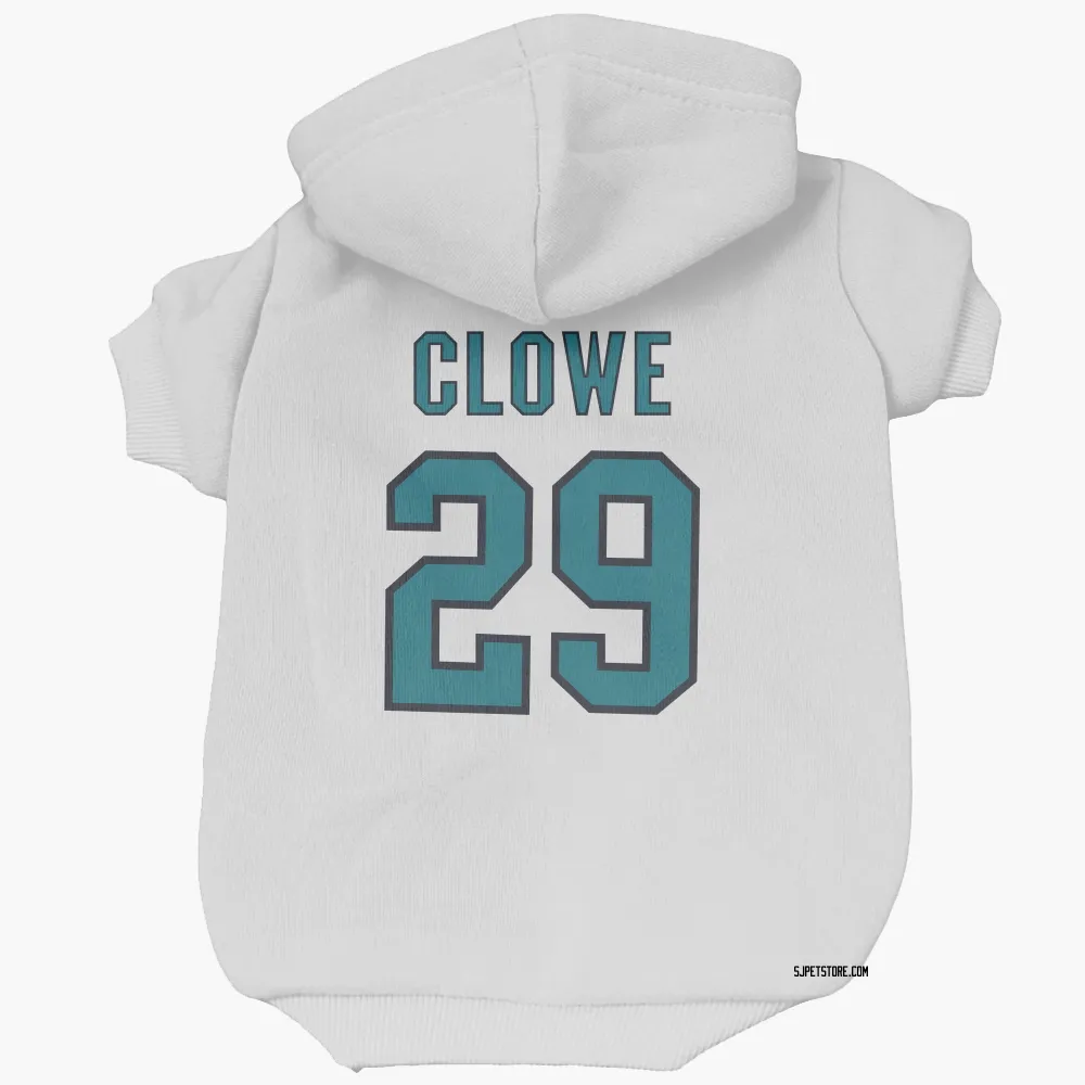 San Jose Sharks Ryane Clowe White Pet Hoodie for Dog & Cat