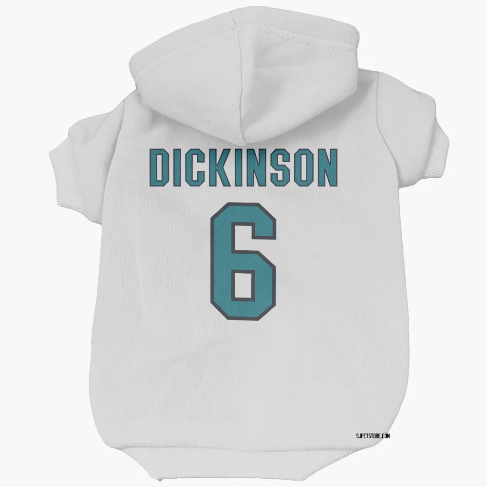 San Jose Sharks Sam Dickinson White Pet Hoodie for Dog & Cat