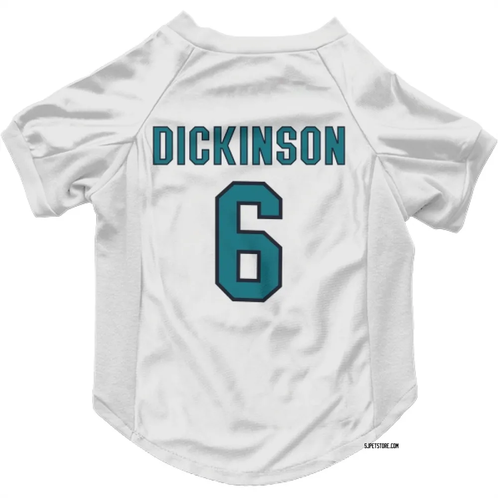 San Jose Sharks Sam Dickinson White Pet Jersey for Dog & Cat