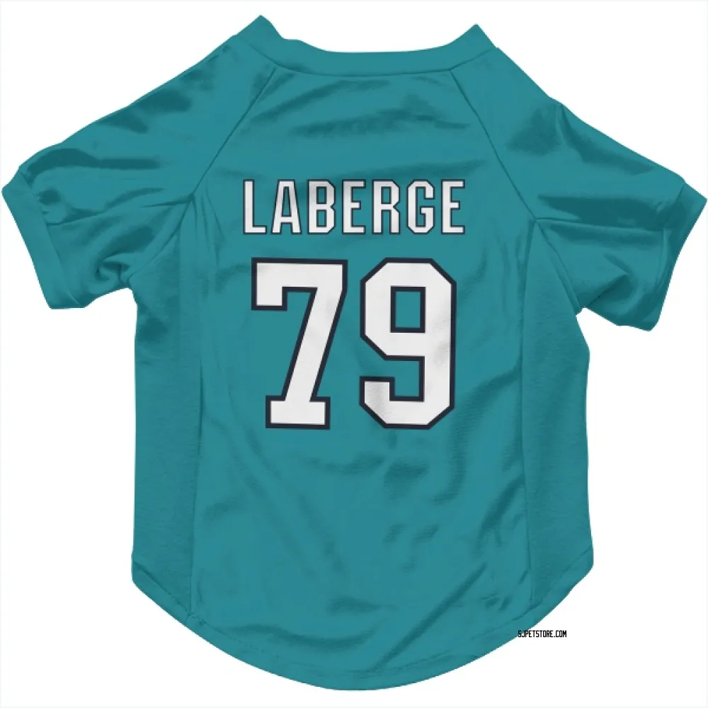 San Jose Sharks Samuel Laberge Teal Pet Jersey for Dog & Cat