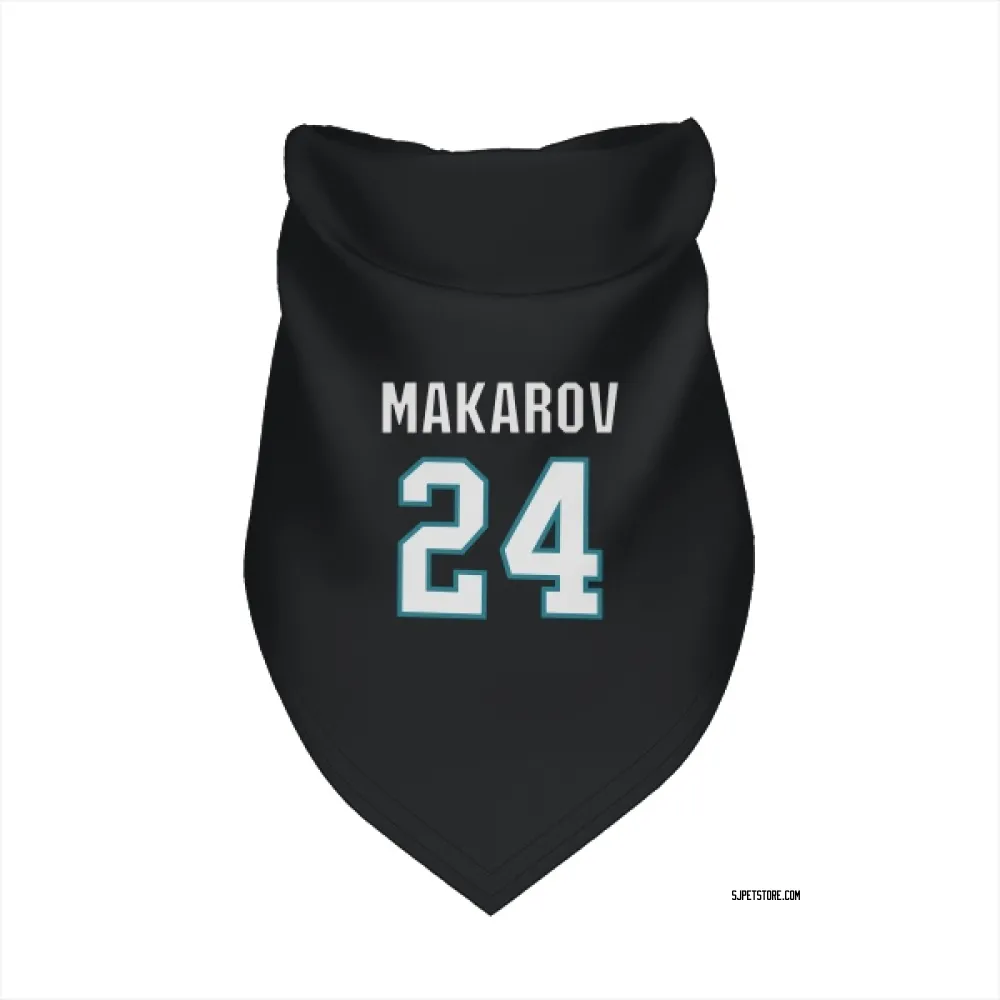 San Jose Sharks Sergei Makarov Black Pet Bandana for Dog & Cat