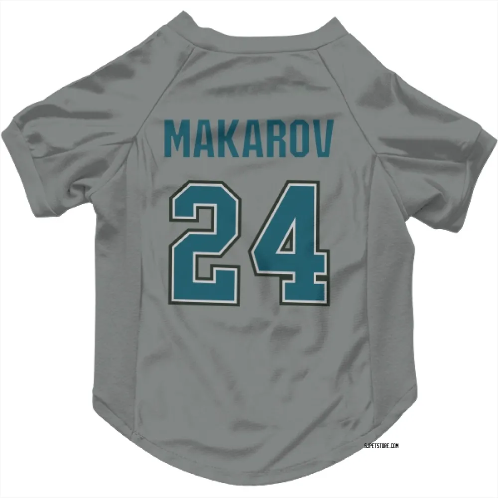 San Jose Sharks Sergei Makarov Gray Pet Jersey for Dog & Cat